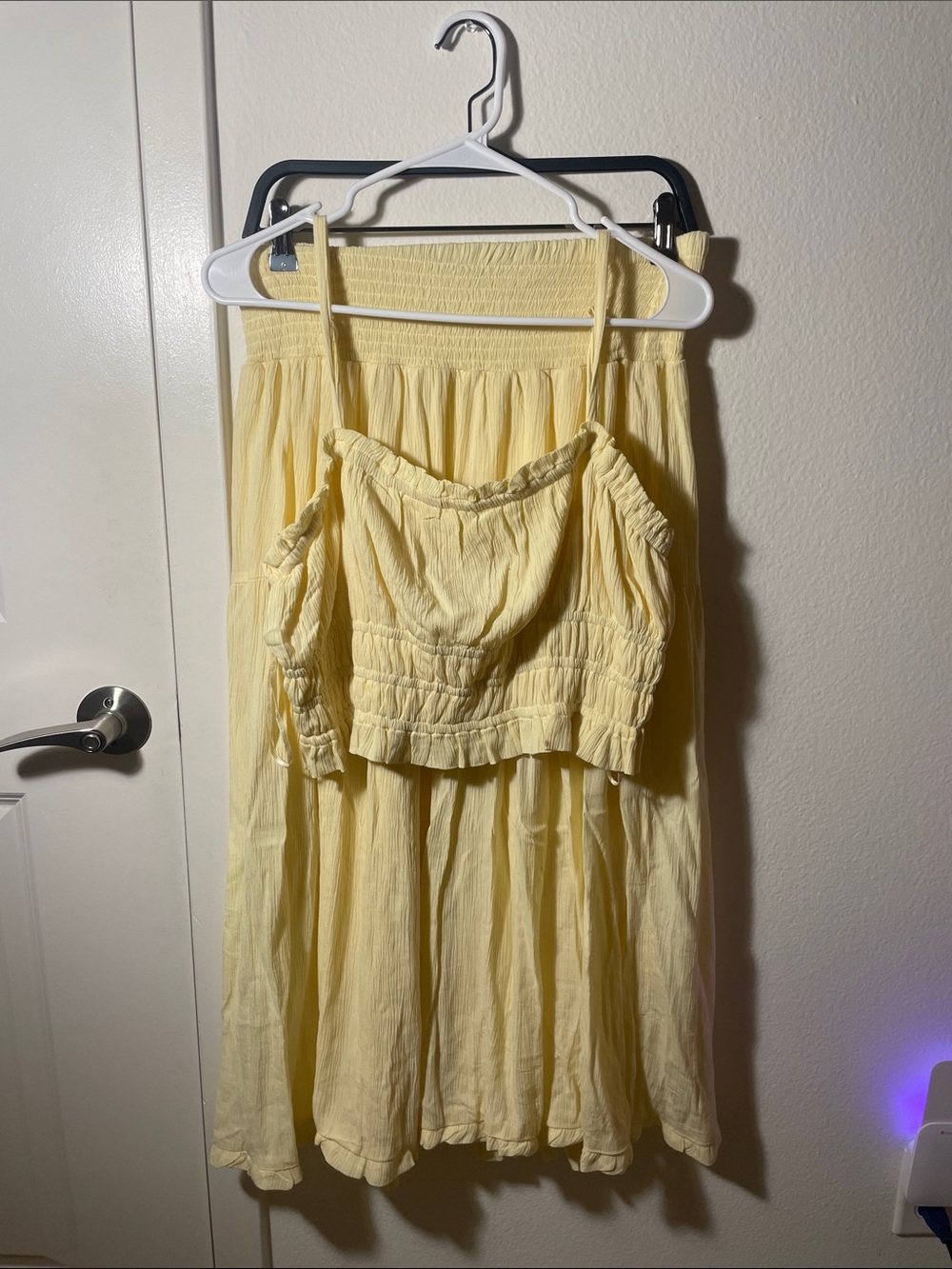 Marshalls Butter Yellow Midi Skirt and Crop Top Set